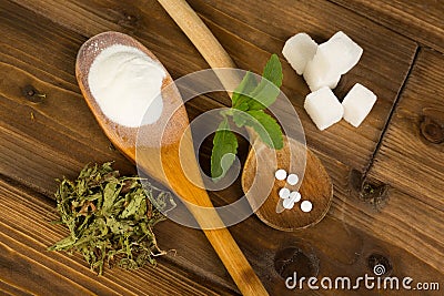 Sugar or stevia Stock Photo