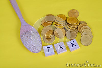 Sugar Tax is a tax or surcharge designed to reduce consumption of drinks Stock Photo