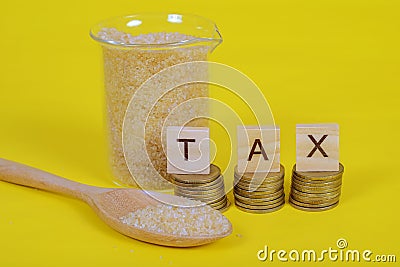 Sugar Tax is a tax or surcharge designed to reduce consumption of drinks Stock Photo