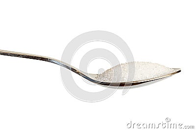 Sugar on a teaspoon Stock Photo