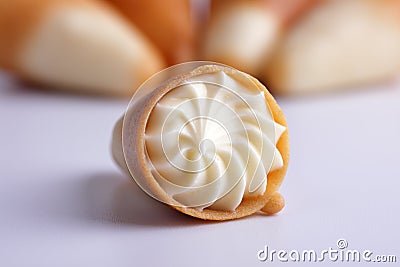 Sugar tubule with a cream Stock Photo