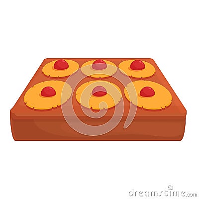 Sugar upside-down cake icon cartoon vector. View tasty Vector Illustration