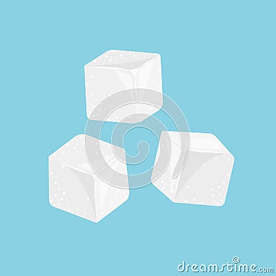 Sugar white cube, cartoon illustration. Vector illustration. Vector Illustration