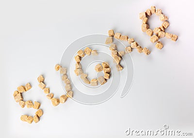 Sugar - word Stock Photo