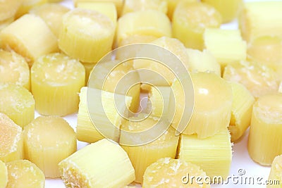 Sugar cane, sugarcane cut heap, background pieces of sugarcane fresh Selective focus, sugarcane agriculture Stock Photo