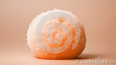 Sugary peach fuzz color jelly candy isolated on soft minimal background closeup shot. Modern trendy tone hue shade Stock Photo