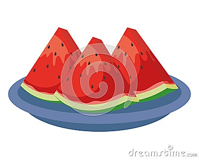 suhoor watermelon fruit Vector Illustration