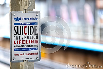 Suicide prevention in the subway station Editorial Stock Photo