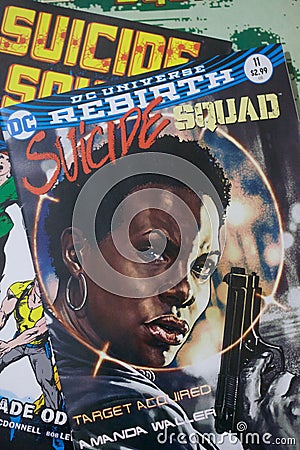 Suicide Squad, DC comic book collection Editorial Stock Photo