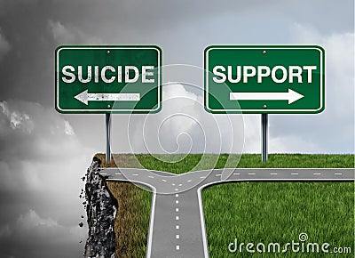 Suicide and support Cartoon Illustration