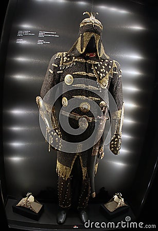 Suit of the ceremonial armor of Mustafa II. Turkey Ä°stanbul Stock Photo