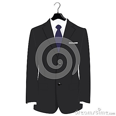 Suit on hanger Cartoon Illustration