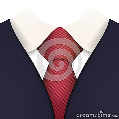 Suit with Necktie Close up Vector Vector Illustration