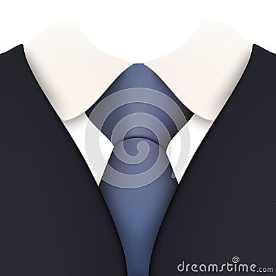 Suit with Necktie Close up Vector Vector Illustration