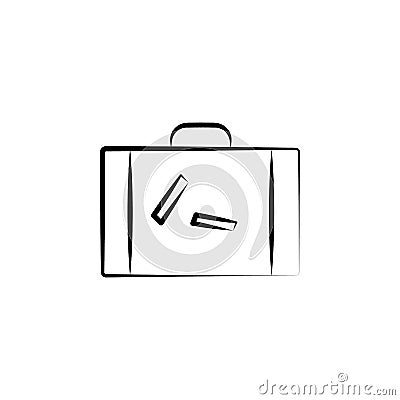 suitcase icon. Element of anti aging icon for mobile concept and web apps. Doodle style suitcase icon can be used for web and mobi Stock Photo