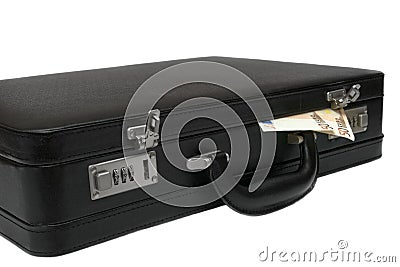 Suitcase with money Stock Photo