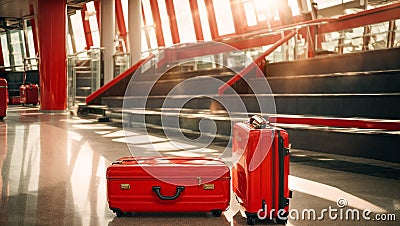 Suitcase an travel empty fly transportation recreation lifestyle adventure modern Stock Photo