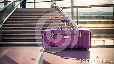 Suitcase an travel empty fly transportation recreation lifestyle adventure modern journey Stock Photo