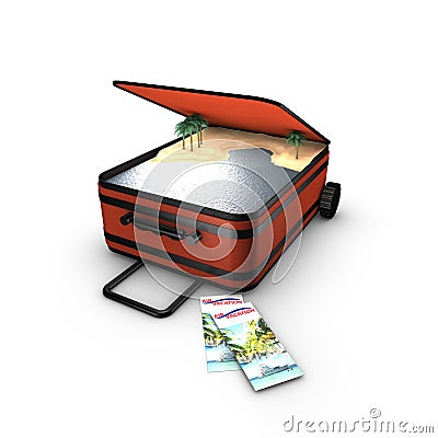 Suitcase trip Stock Photo