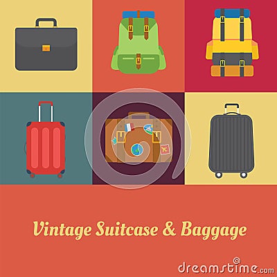 Suitcase Vintage Vector Illustration