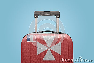 Baggage with Wallis & Futuna flag print tourism and vacation concept Stock Photo