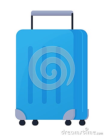 Suitcase on wheels - modern flat design style single isolated image Vector Illustration