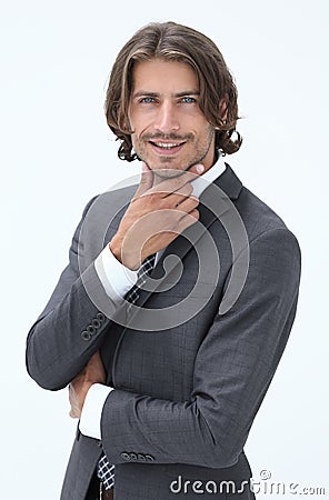 Handsome businessman thinking about something Stock Photo