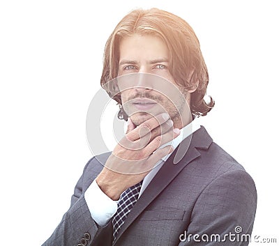 Handsome businessman thinking about something Stock Photo