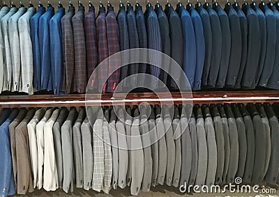 Suits for men in a shop Stock Photo