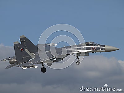 Sukhoi Su-35 in the air Stock Photo