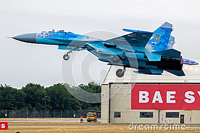 Sukhoi Su-27 fighter jet plane Editorial Stock Photo