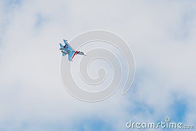 Sukhoi SU-30 Flanker-C, aerobatic team Russian Knights Editorial Stock Photo