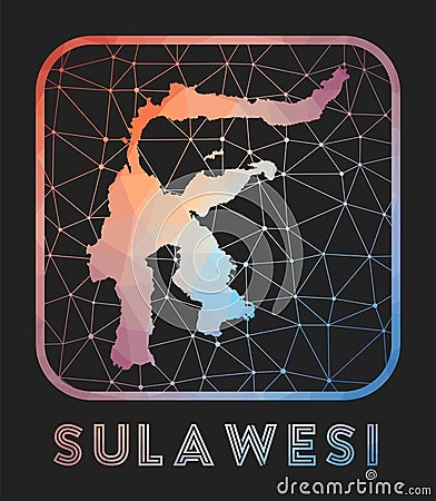 Sulawesi map design. Vector Illustration