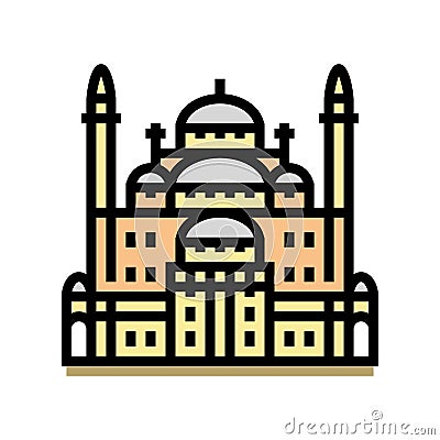 suleiman pasha mosque color icon vector illustration Vector Illustration