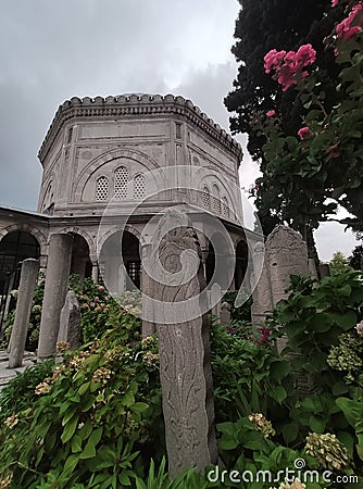 Suleymaniye Mosque Cemetery with tomb of sultan Suleyman Editorial Stock Photo