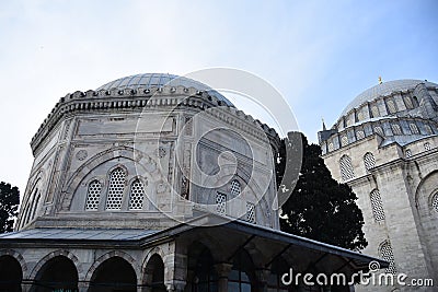 Suleymaniye Mosque Cemetery with tomb of sultan Suleyman Stock Photo