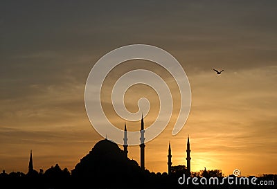 Suleymaniye Mosque at Sunset Stock Photo