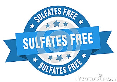 sulfates free round ribbon isolated label. sulfates free sign. Vector Illustration