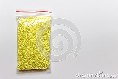 Sulfur chemical element in a bag Stock Photo