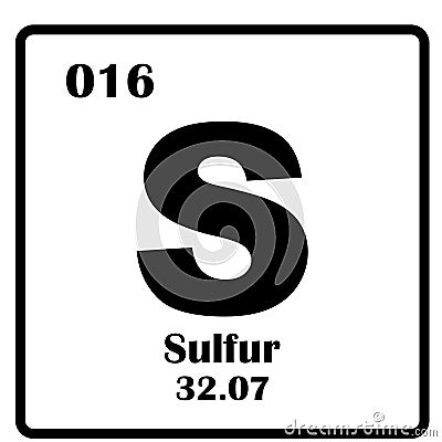 Sulfur element icon Vector Illustration