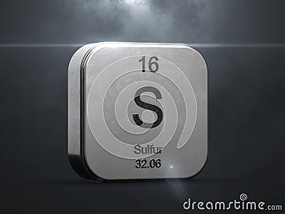 Sulfur element from the periodic table Stock Photo