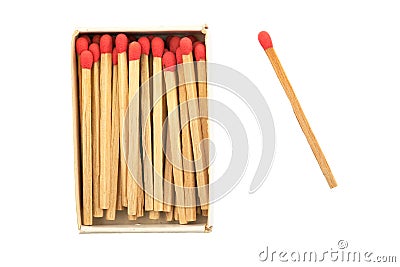 sulfur matches matchbox isolated start light fire Stock Photo