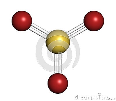 Sulfur trioxide pollutant molecule. Principal agent in acid rain Stock Photo