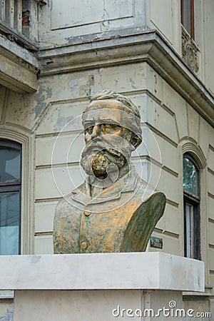 SULINA, DANUBE DELTA/ROMANIA - SEPTEMBER 23 : Statue of Sir Char Editorial Stock Photo
