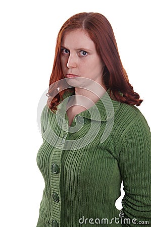 Sulking woman Stock Photo
