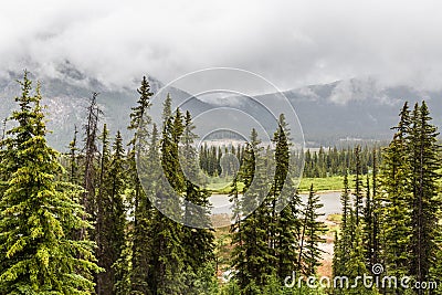 Sulphur mountain in Banff Stock Photo