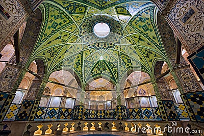 Sultan Amir Ahmad Bathhouse in Kashan, Iran Editorial Stock Photo