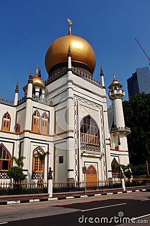 Sultan Mosque in day time Stock Photo