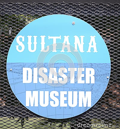 Sultana Disaster Museum Logo, Marion Arkansas Editorial Stock Photo