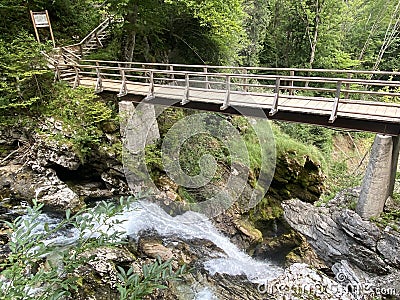 Sum Falls in the Vintgar Gorge or Bled Gorge - Bled, Slovenia Triglav National Park - Der Wasserfall Sum am Ende der Vintgar Stock Photo